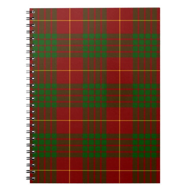 Cameron tartan Red grönt plaid Anteckningsbok (Framsidan)
