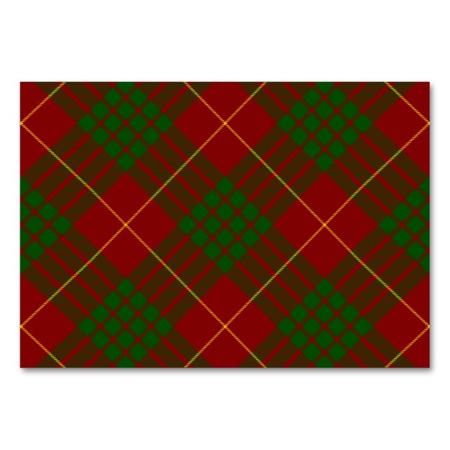 Cameron tartan Red grönt plaid Bordsnummer (Framsidan)