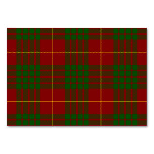 Cameron tartan Red grönt plaid Bordsnummer