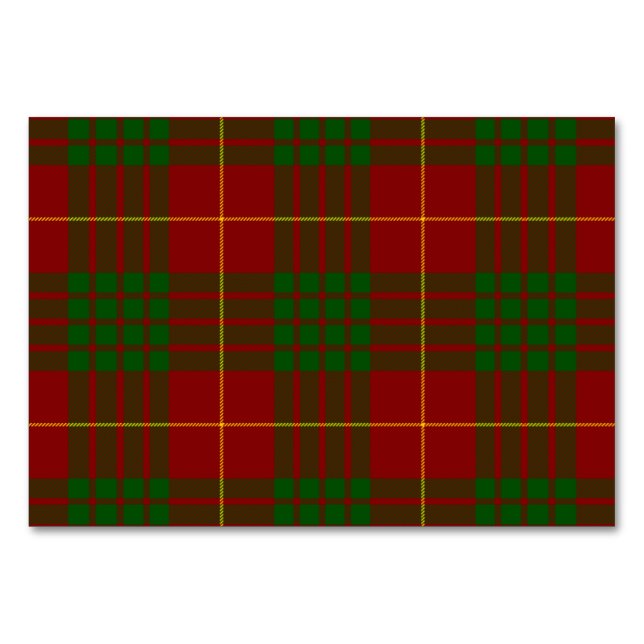 Cameron tartan Red grönt plaid Bordsnummer (Framsidan)