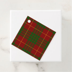Cameron tartan Red grönt plaid Gåvor Etiketter