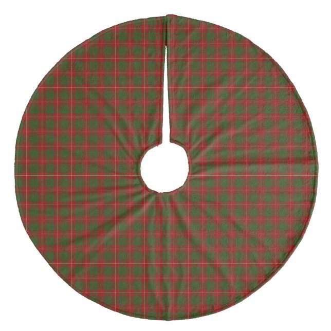 Cameron tartan Red grönt plaid Julgransmatta Fleece (Framsidan)