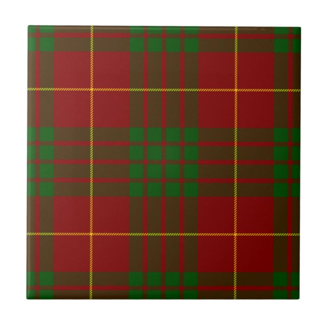 Cameron tartan Red grönt plaid Kakelplatta (Framsidan)