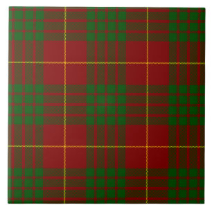 Cameron tartan Red grönt plaid Kakelplatta