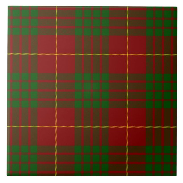 Cameron tartan Red grönt plaid Kakelplatta (Framsidan)