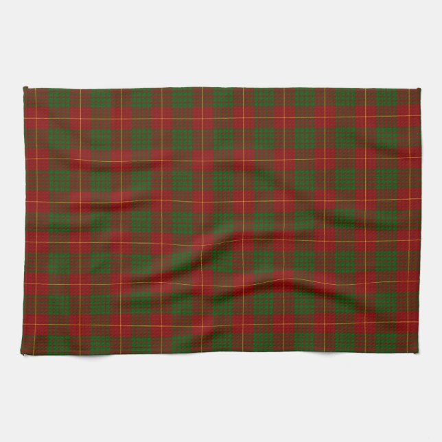 Cameron tartan Red grönt plaid Kökshandduk (Horisontell)