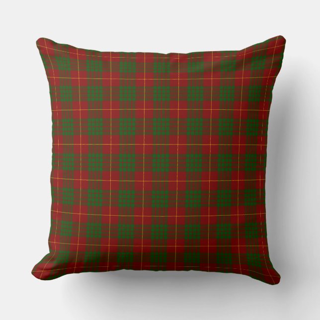 Cameron tartan Red grönt plaid Kudde (Framsida)