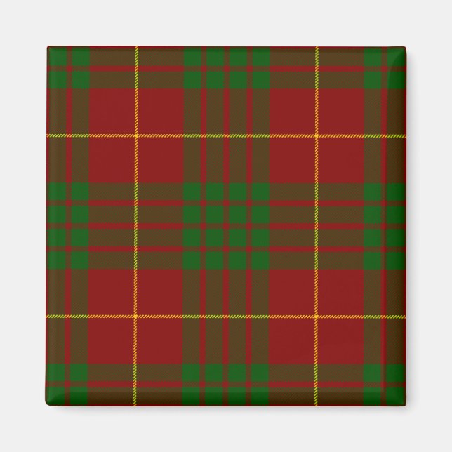 Cameron tartan Red grönt plaid Magnet (Framsidan)