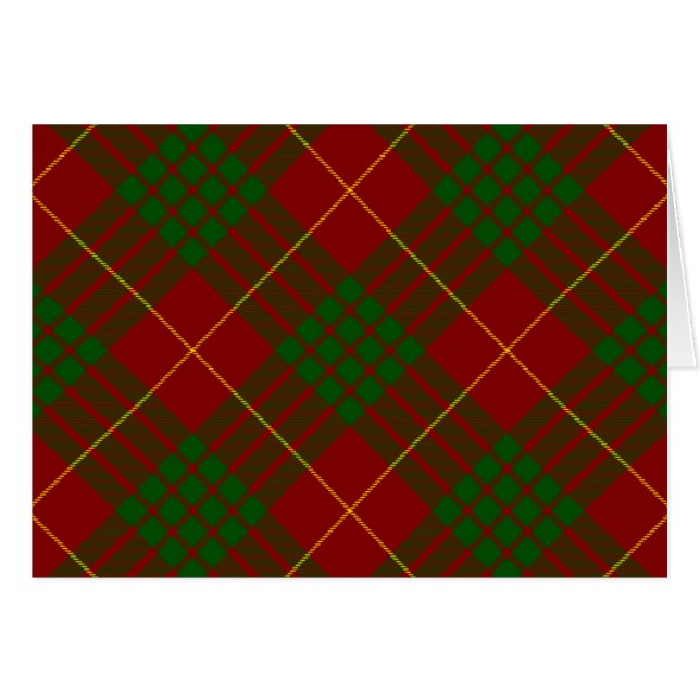 Cameron tartan Red grönt plaid OBS Kort (Framsidan Horizontal)