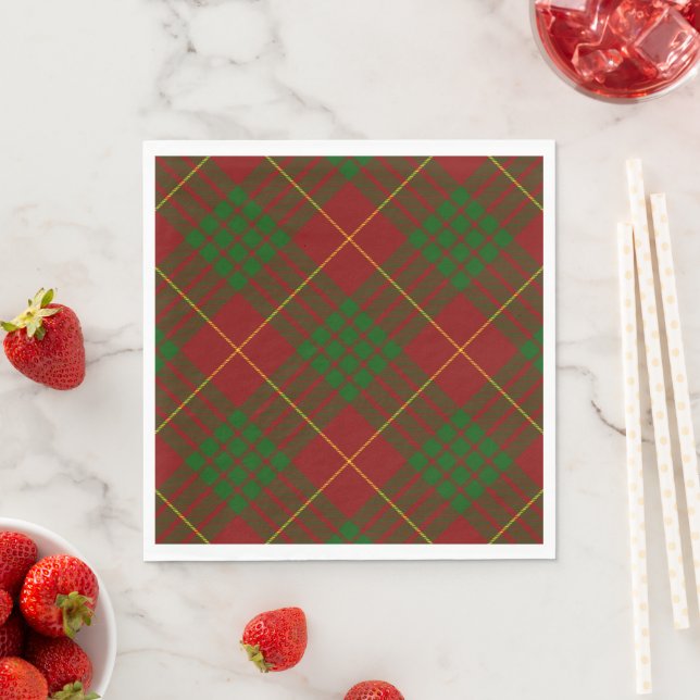 Cameron tartan Red grönt plaid Pappersservett (Insitu)