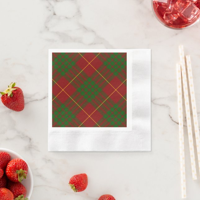 Cameron tartan Red grönt plaid Pappersservett (Insitu)