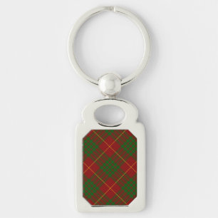 Cameron tartan Red grönt plaid Rektangulärt Silverfärgad Nyckelring