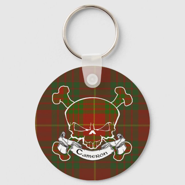 Cameron Tartan Skull Nyckelring (Framsida)