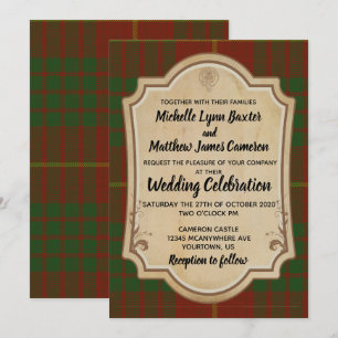 Cameron Tartan Wedding-inbjudan Inbjudningar