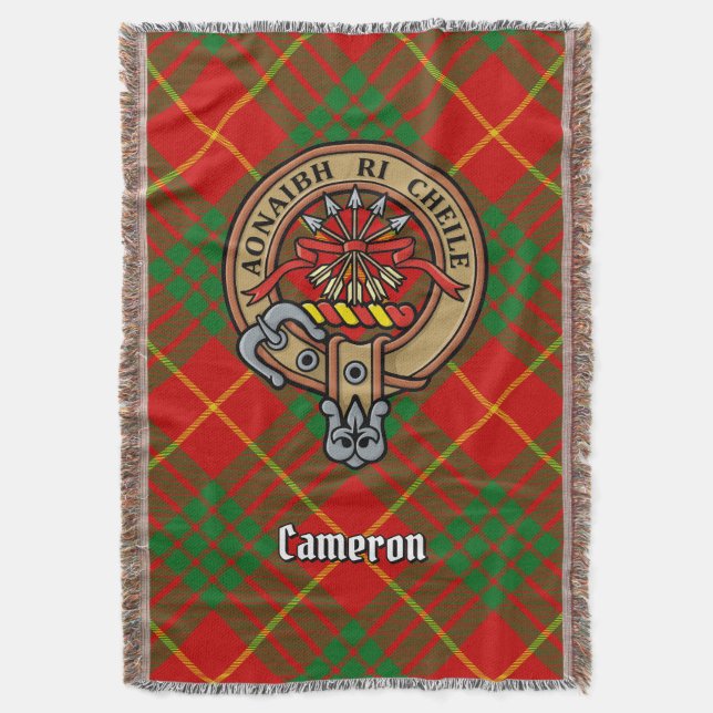 Cameronklanens vapen över tartan filt (Framsidan Vertikal)