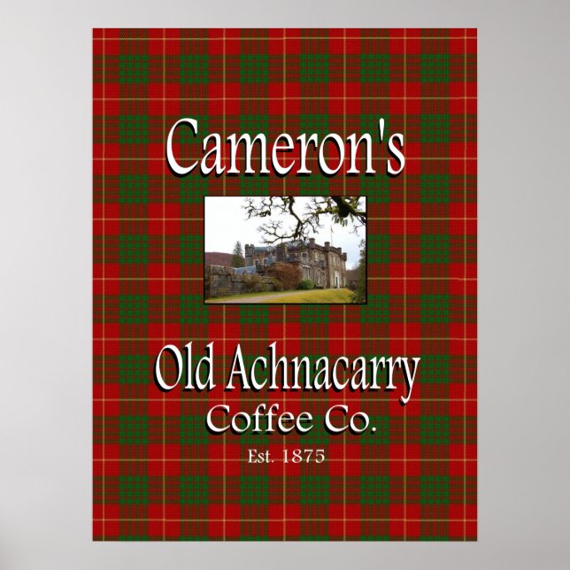 Camerons gamla Achnacarry Coffee Co. Poster (Framsidan)