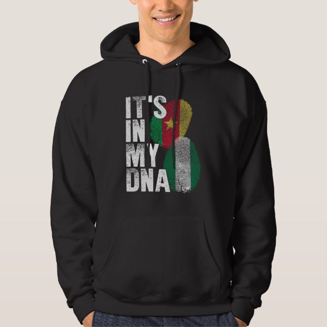 Cameroon And Nigerian Mix DNA Heritage Flag Hoodie (Framsida)