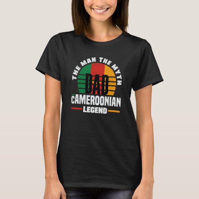 Cameroon Cameroonian Cameroon Flag Fathers Day T Shirt (Framsida)