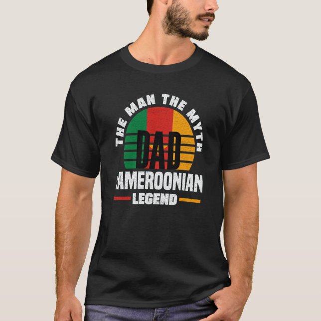 Cameroon Cameroonian Cameroon Flag Fathers Day T Shirt (Framsida)