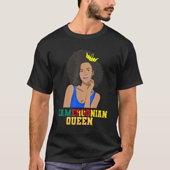 Cameroon Cameroonian Flag Proud Princess Queen Mel T Shirt (Framsida)