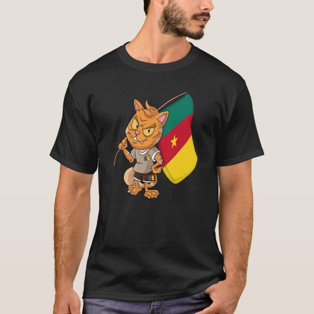 Cameroon fan cat t shirt (Framsida)