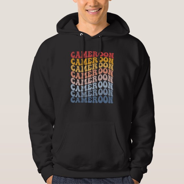 Cameroon Groovy Retro Cameroonian Hoodie (Framsida)