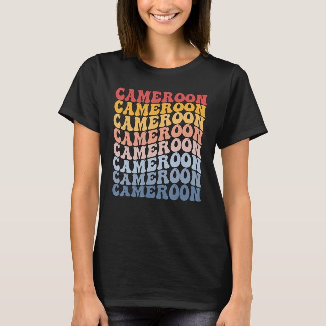 Cameroon Groovy Retro Cameroonian T Shirt (Framsida)