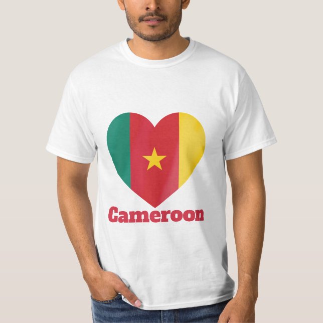 Cameroon Heart Flagga T-Shirt (Framsida)