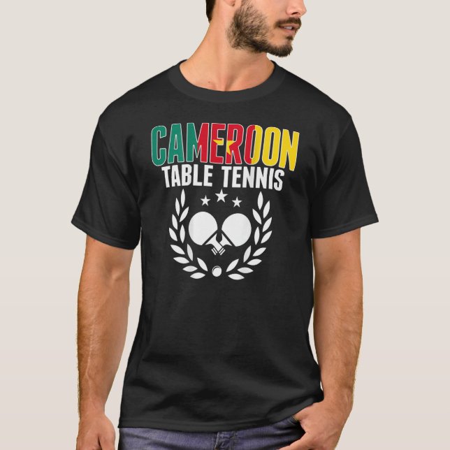 Cameroon Ping Pong Kameroonic Bord Tennis Suppo T Shirt (Framsida)