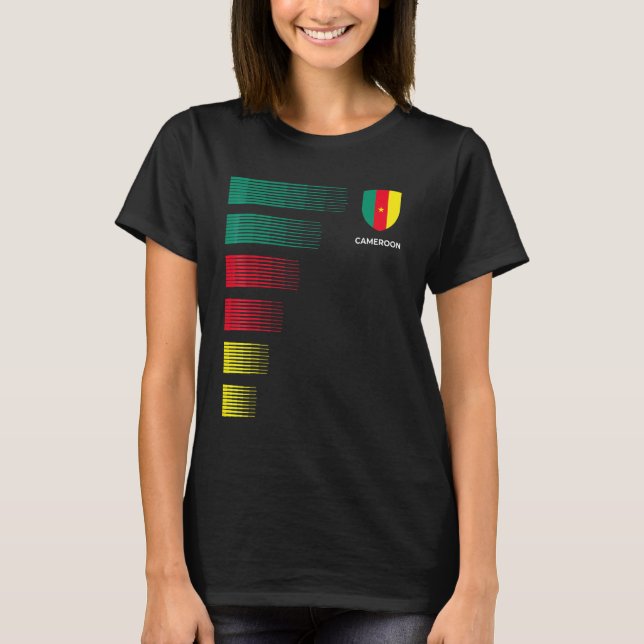 Cameroon Soccer Jersey T Shirt (Framsida)