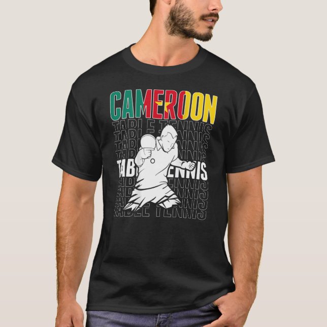 Cameroon Table Tennis   Support Cameroonian Ping P T Shirt (Framsida)