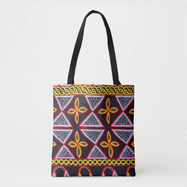 Cameroon Toghu Mönster Tote Bag Tygkasse (Framsida)