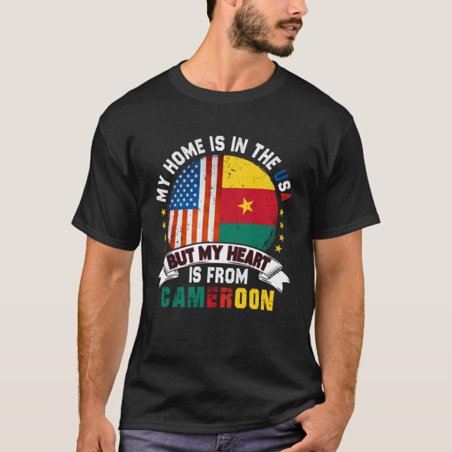 Cameroonian American Patriot Heart is from Cameroo T Shirt (Framsida)