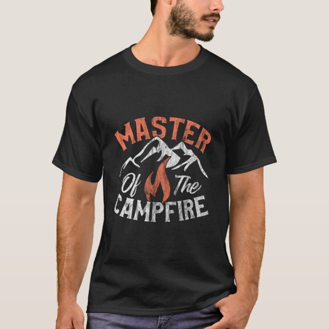 Camg Distressed S Master Of Campfire T Shirt (Framsida)
