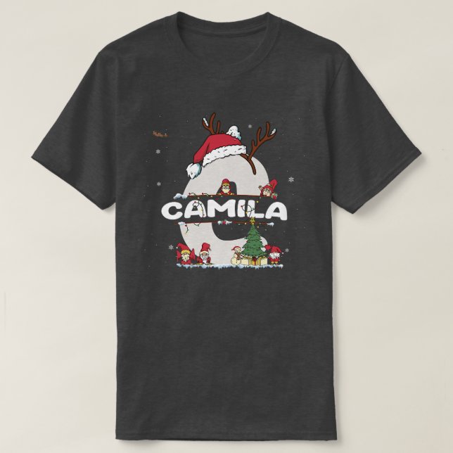 Camila Christmasw Camila Namn för lustigt Julafton T Shirt (Design framsida)