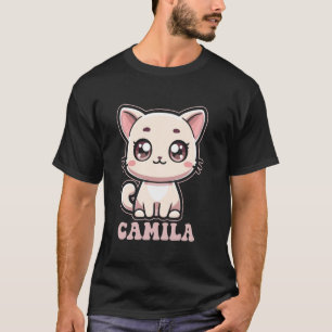 Camila Sött Kitty Katt Design för Tjejer Namn Cami T Shirt