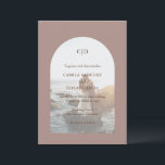 Camila Taupe Arch Modern Bröllop Inbjudningar<br><div class="desc">Modern bröllopsinbjudan med ditt monogram tillsammans med dina detaljer om ditt favoritfoto inuti en båge över en taupbakgrund. Mallen innehåller ett rent överlägg som gör att texten kan visas över bild och kan tas bort i verktyg som redigerar designen. Denna enkla men ändå elegant-utformning med färg i den jordnära öknen...</div>