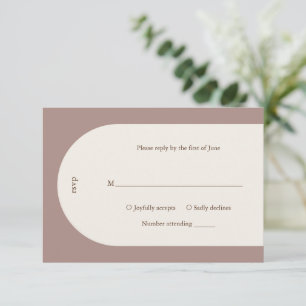 Camila Taupe Arch Modern Bröllop OSA Kort