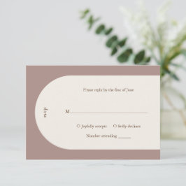 Camila Taupe Arch Modern Bröllop OSA Kort