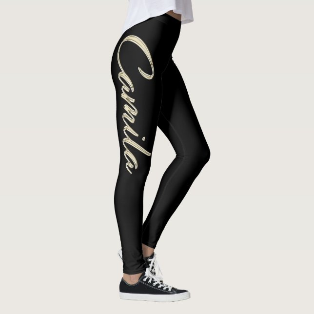 Camila white gold Handwriting Hose Leggings (Höger)