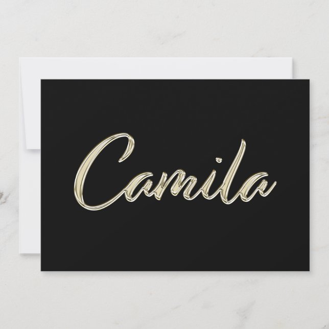 Camila white gold Handwriting Karte Kort (Framsida)