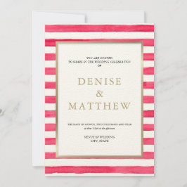 Camilia Rose Watercolor-ränder & förgylld textning Inbjudningar