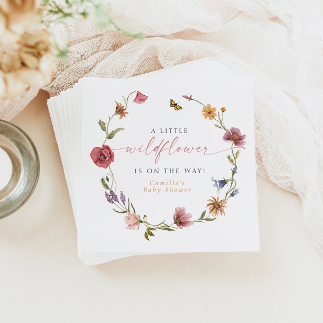 CAMILLA Butterfly WildblomGirl Baby Shower Pappersservett (Skapare uppladdad)