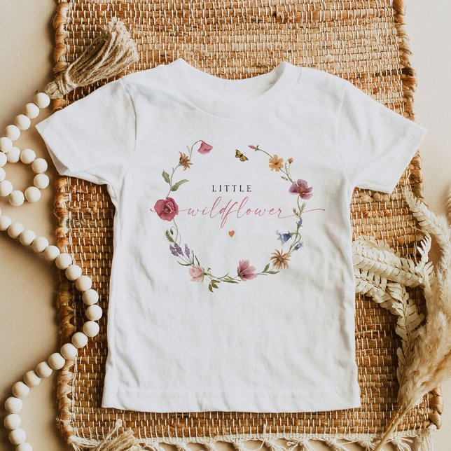 CAMILLA Fjäril Vildblomma Flickan Ettårsdag T Shirt (Skapare uppladdad)