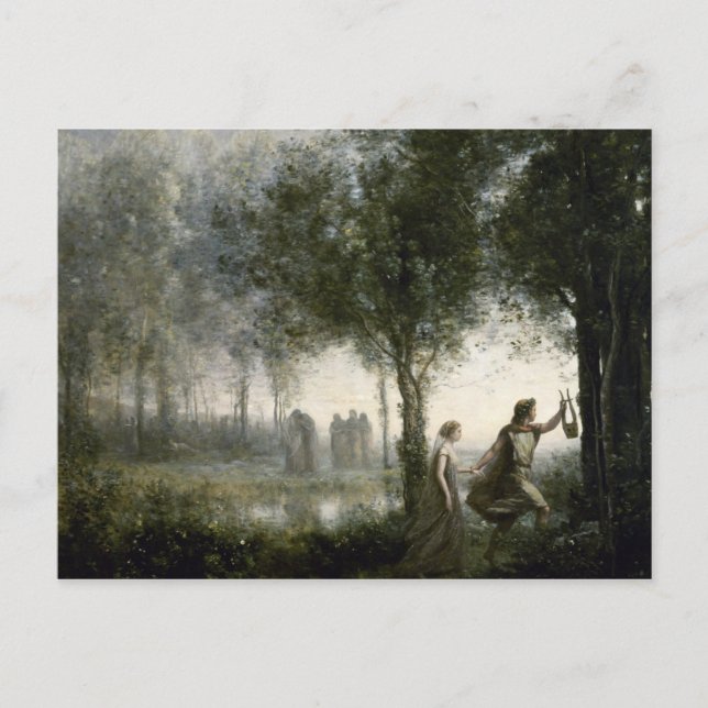 Camille Corot - Orpheus Leading Eurydice Vykort (Framsida)