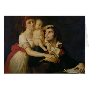 Camille Desmoulins hans fru Lucile och deras Hälsningskort