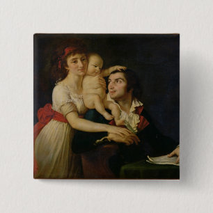 Camille Desmoulins hans fru Lucile och deras Knapp