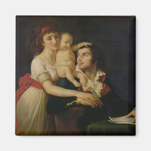 Camille Desmoulins hans fru Lucile och deras Magnet
