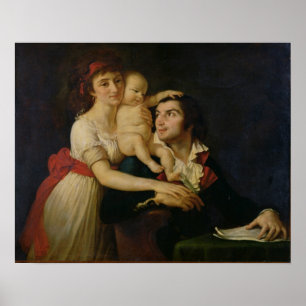 Camille Desmoulins sin fru Lucile och deras Poster