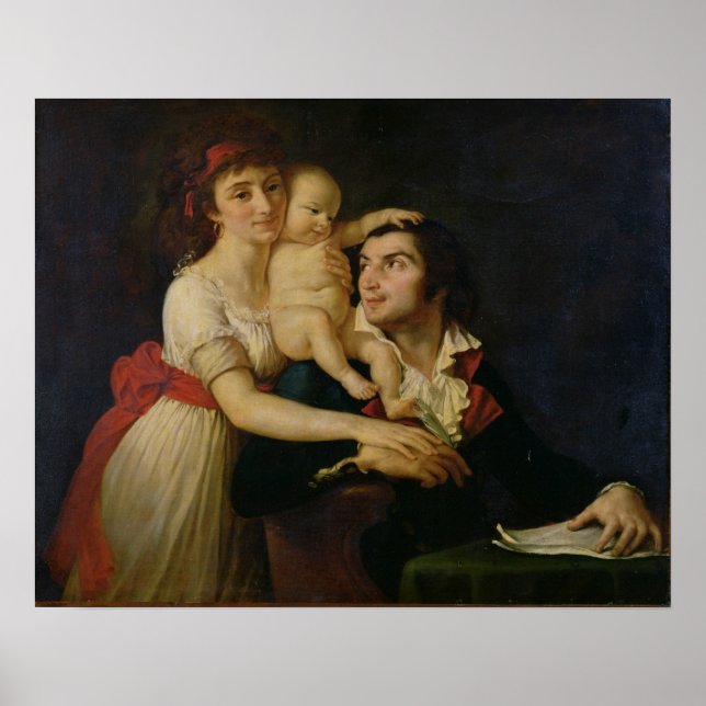 Camille Desmoulins sin fru Lucile och deras Poster (Framsidan)